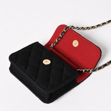 Load image into Gallery viewer, 新品未使用品 CHANEL シャネル ミニマトラッセ チェーンショルダーバッグ ココマーク ランダム番台 ブラック ゴールド金具 コットン 中古 4a005083