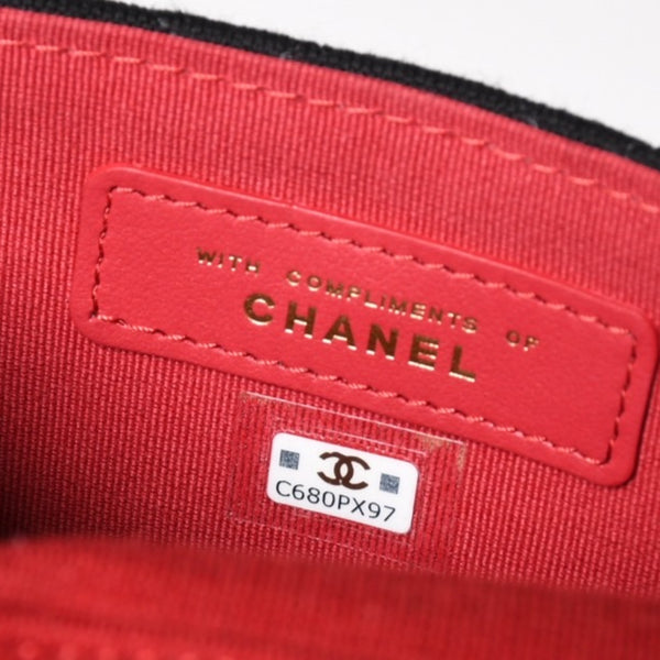 New and unused CHANEL Mini Matelasse Chain Shoulder Bag Coco Mark Random Number Black Gold Hardware Cotton Used 4a005083