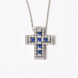 Very good condition DAMIANI Belle Epoque Belle Epoque necklace jewelry 18KWG sapphire pave diamond used 4a004406