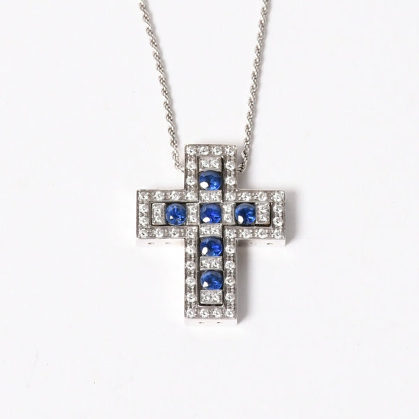Very good condition DAMIANI Belle Epoque Belle Epoque necklace jewelry 18KWG sapphire pave diamond used 4a004406