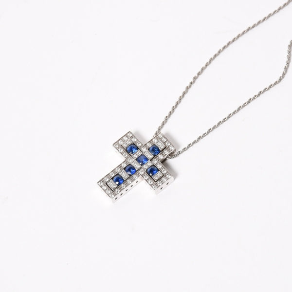 Very good condition DAMIANI Belle Epoque Belle Epoque necklace jewelry 18KWG sapphire pave diamond used 4a004406