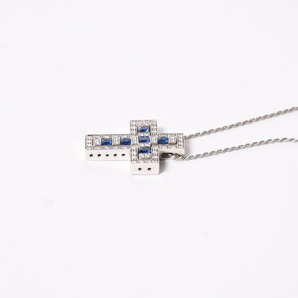 Very good condition DAMIANI Belle Epoque Belle Epoque necklace jewelry 18KWG sapphire pave diamond used 4a004406