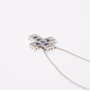 Very good condition DAMIANI Belle Epoque Belle Epoque necklace jewelry 18KWG sapphire pave diamond used 4a004406