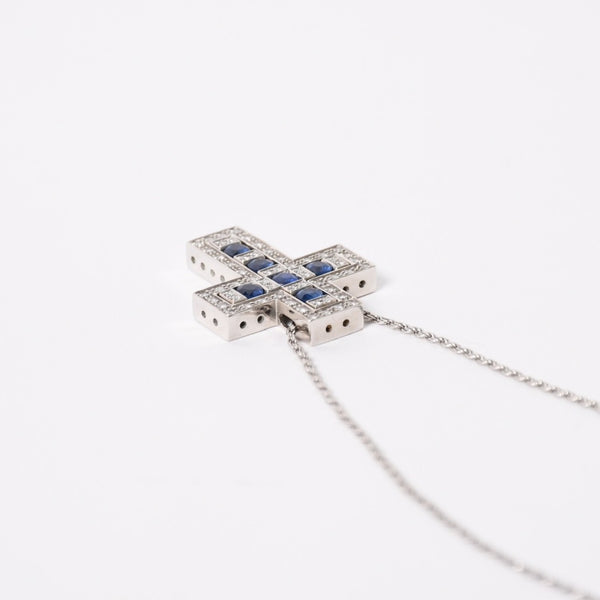 Very good condition DAMIANI Belle Epoque Belle Epoque necklace jewelry 18KWG sapphire pave diamond used 4a004406