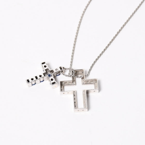 Very good condition DAMIANI Belle Epoque Belle Epoque necklace jewelry 18KWG sapphire pave diamond used 4a004406