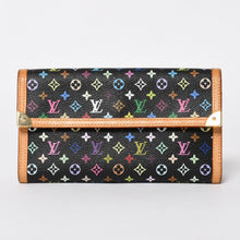 画像をギャラリービューアに読み込む, 極美品 LOUIS VUITTON ルイヴィトン 三つ折り財布 モノグラム ブラック マルチカラー ポルトフォイユインターナショナル M92658 中古 4a004294