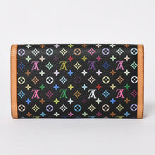 画像をギャラリービューアに読み込む, 極美品 LOUIS VUITTON ルイヴィトン 三つ折り財布 モノグラム ブラック マルチカラー ポルトフォイユインターナショナル M92658 中古 4a004294