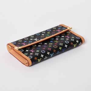 極美品 LOUIS VUITTON ルイヴィトン 三つ折り財布 モノグラム ブラック マルチカラー ポルトフォイユインターナショナル M92658 中古 4a004294