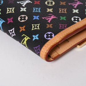 極美品 LOUIS VUITTON ルイヴィトン 三つ折り財布 モノグラム ブラック マルチカラー ポルトフォイユインターナショナル M92658 中古 4a004294