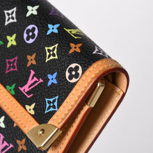 画像をギャラリービューアに読み込む, 極美品 LOUIS VUITTON ルイヴィトン 三つ折り財布 モノグラム ブラック マルチカラー ポルトフォイユインターナショナル M92658 中古 4a004294