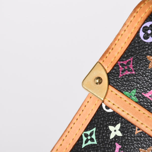 極美品 LOUIS VUITTON ルイヴィトン 三つ折り財布 モノグラム ブラック マルチカラー ポルトフォイユインターナショナル M92658 中古 4a004294