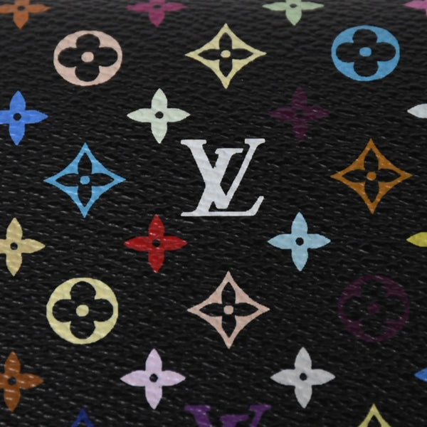 極美品 LOUIS VUITTON ルイヴィトン 三つ折り財布 モノグラム ブラック マルチカラー ポルトフォイユインターナショナル M92658 中古 4a004294