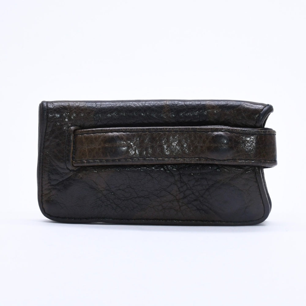 CHROME HEARTS クロムハーツ キーケース クロスボールボタン スナップストラップ キーリング タンクカモ レザー シルバー925 中古 4a004528