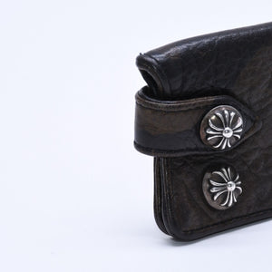 CHROME HEARTS クロムハーツ キーケース クロスボールボタン スナップストラップ キーリング タンクカモ レザー シルバー925 中古 4a004528