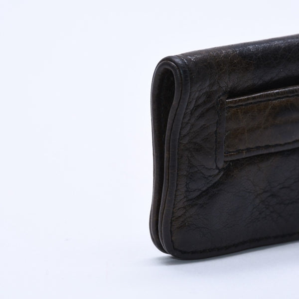 CHROME HEARTS クロムハーツ キーケース クロスボールボタン スナップストラップ キーリング タンクカモ レザー シルバー925 中古 4a004528