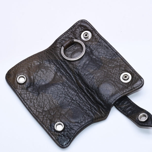 CHROME HEARTS クロムハーツ キーケース クロスボールボタン スナップストラップ キーリング タンクカモ レザー シルバー925 中古 4a004528