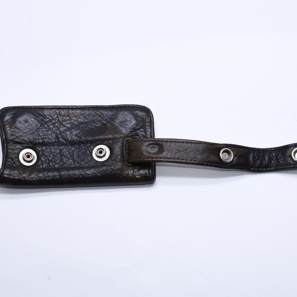 CHROME HEARTS クロムハーツ キーケース クロスボールボタン スナップストラップ キーリング タンクカモ レザー シルバー925 中古 4a004528