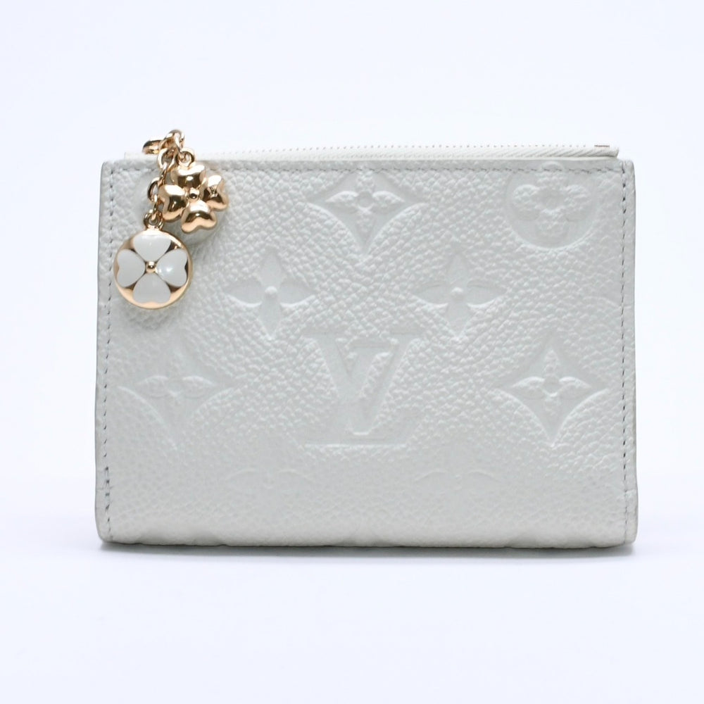 極美品 LOUIS VUITTON ルイヴィトン ポルトフォイユ リサ M27767 コンパクトウォレット 二つ折り財布 モノグラムアンプラント ジェイドグリーン 中古 4a004620