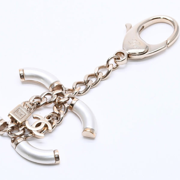 CHANEL シャネル ココマーク キーチャーム キーホルダー パヒューム 重量約31.19g B18B刻印 GP メタル ホワイト ゴールド美品 中古 4a004605