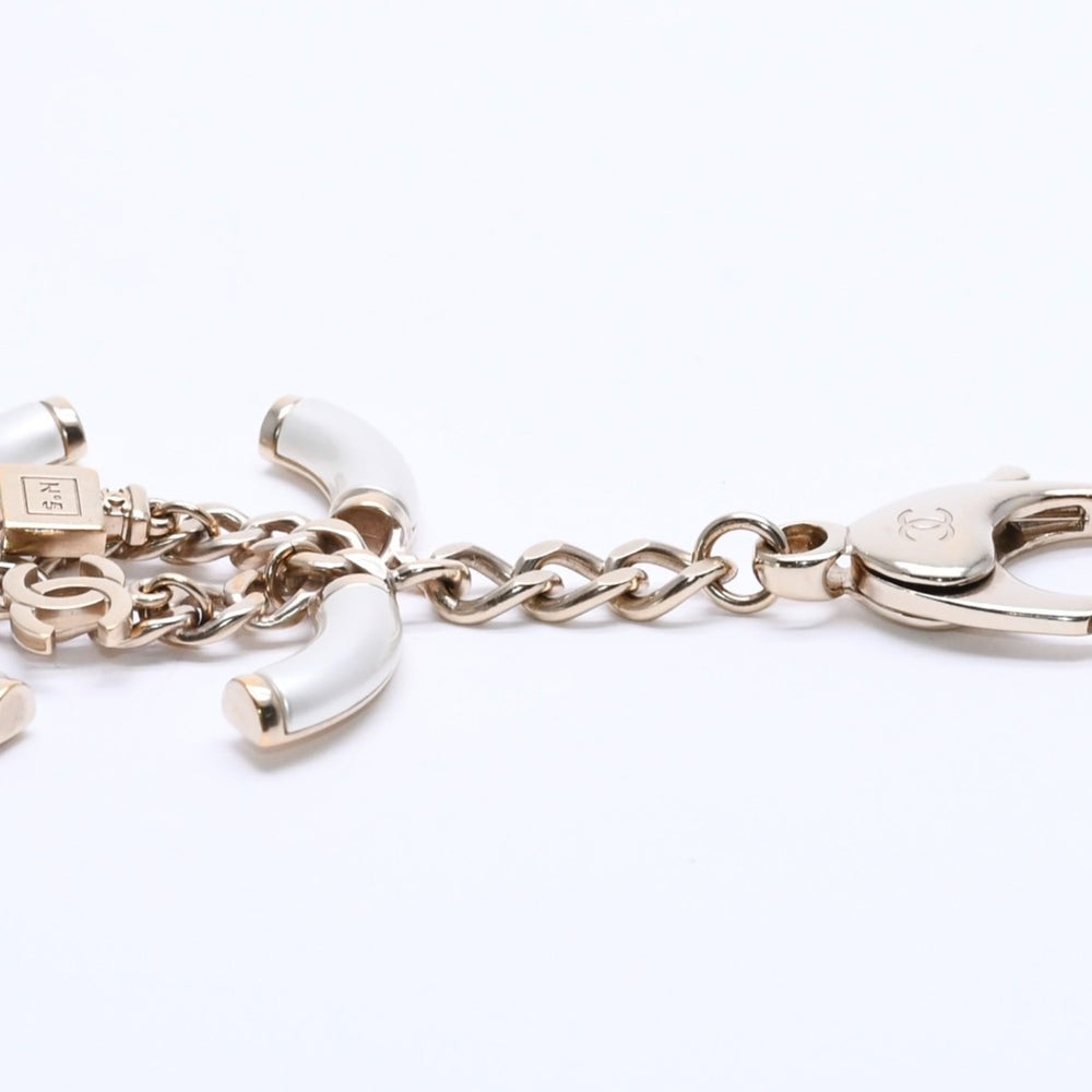 CHANEL シャネル ココマーク キーチャーム キーホルダー パヒューム 重量約31.19g B18B刻印 GP メタル ホワイト ゴールド美品 中古 4a004605