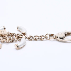 CHANEL シャネル ココマーク キーチャーム キーホルダー パヒューム 重量約31.19g B18B刻印 GP メタル ホワイト ゴールド美品 中古 4a004605