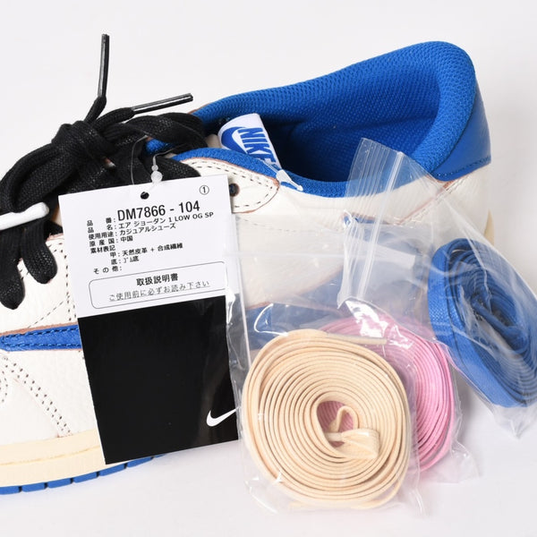 新品未使用 NIKE ナイキ × TRAVIS SCOTT × Fragment Design AIR JORDAN 1 LOW OG SP エアジョーダン1 ロウ DM7866 サイズ8.5 中古 4a004451