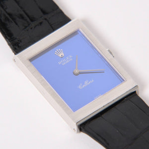 ROLEX ロレックス CELLINI チェリーニ 腕時計 4014 重量約26.25g 18KWG 純正 手巻き ブルーサンレイ文字盤 美品 中古 4a004459