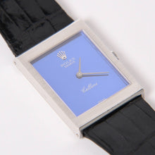 画像をギャラリービューアに読み込む, ROLEX ロレックス CELLINI チェリーニ 腕時計 4014 重量約26.25g 18KWG 社外SS×社外革 手巻き ブルーサンレイ文字盤 美品 中古 4a004459