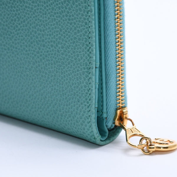 CHANEL Cocomark Wallet Emerald Green Green Round Zipper No. 5 Good Condition Used 4a004465