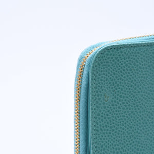 CHANEL Cocomark Wallet Emerald Green Green Round Zipper No. 5 Good Condition Used 4a004465