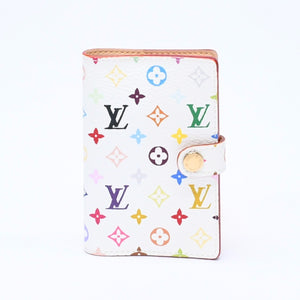 極美品 LOUIS VUITTON ルイヴィトン 手帳カバー ホワイト マルチカラー アジェンダミニ M92653 中古 4a004292