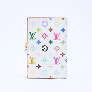 極美品 LOUIS VUITTON ルイヴィトン 手帳カバー ホワイト マルチカラー アジェンダミニ M92653 中古 4a004292