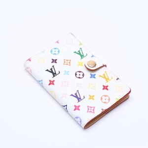 極美品 LOUIS VUITTON ルイヴィトン 手帳カバー ホワイト マルチカラー アジェンダミニ M92653 中古 4a004292