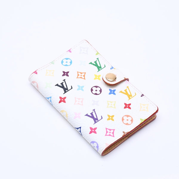 極美品 LOUIS VUITTON ルイヴィトン 手帳カバー ホワイト マルチカラー アジェンダミニ M92653 中古 4a004292
