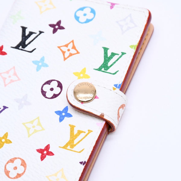 極美品 LOUIS VUITTON ルイヴィトン 手帳カバー ホワイト マルチカラー アジェンダミニ M92653 中古 4a004292