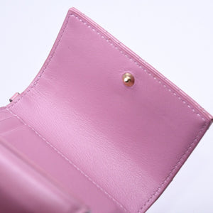 Christian Dior Lady Dior Lotus Wallet S0181OVRB Patent Calfskin Cannage Pink Trifold Wallet Good Used 4a004433