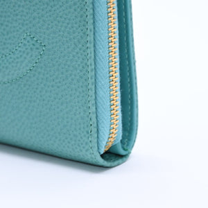 CHANEL Cocomark Wallet Emerald Green Green Round Zipper No. 5 Good Condition Used 4a004465