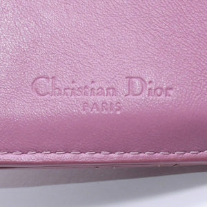 Christian Dior Lady Dior Lotus Wallet S0181OVRB Patent Calfskin Cannage Pink Trifold Wallet Good Used 4a004433