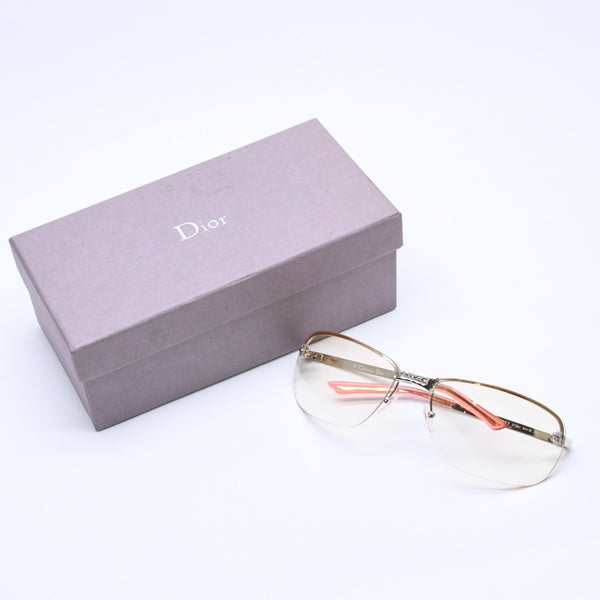 Christian Dior ADIORABLE 5 Half Rim Sunglasses 3YGIJ Size 64□16 115 Silver Yellow Good Condition Used 4a004434