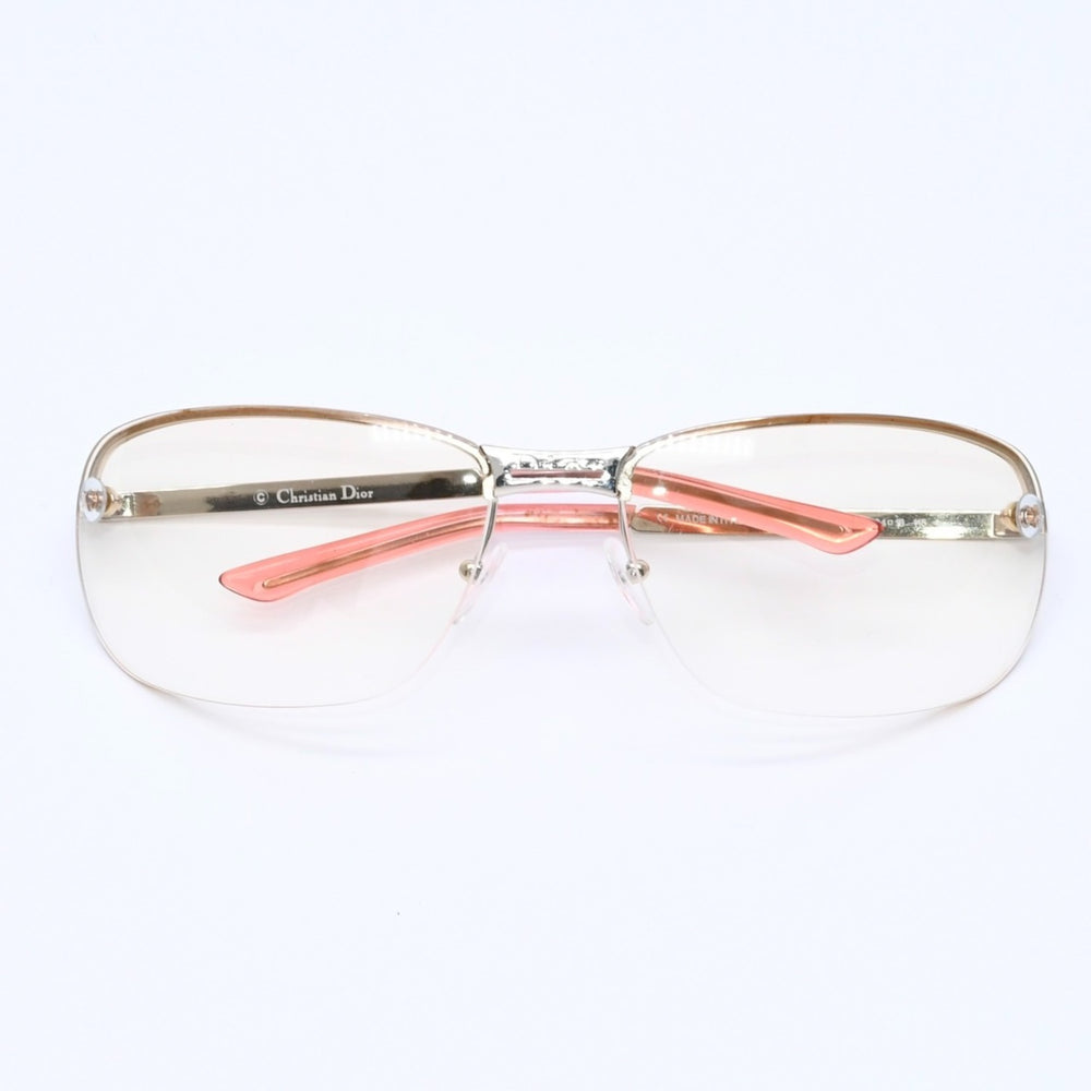 Christian Dior ADIORABLE 5 Half Rim Sunglasses 3YGIJ Size 64□16 115 Silver Yellow Good Condition Used 4a004434