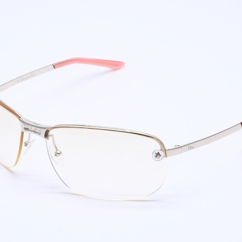 Christian Dior ADIORABLE 5 Half Rim Sunglasses 3YGIJ Size 64□16 115 Silver Yellow Good Condition Used 4a004434