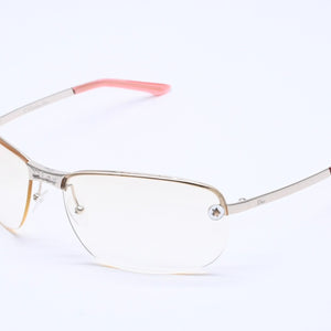 Christian Dior ADIORABLE 5 Half Rim Sunglasses 3YGIJ Size 64□16 115 Silver Yellow Good Condition Used 4a004434