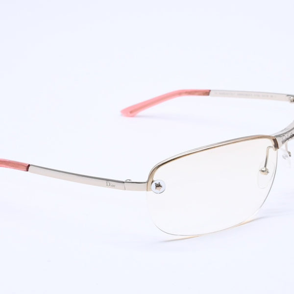 Christian Dior ADIORABLE 5 Half Rim Sunglasses 3YGIJ Size 64□16 115 Silver Yellow Good Condition Used 4a004434