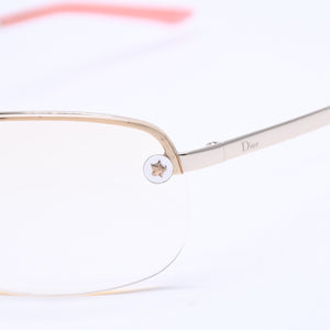 Christian Dior ADIORABLE 5 Half Rim Sunglasses 3YGIJ Size 64□16 115 Silver Yellow Good Condition Used 4a004434