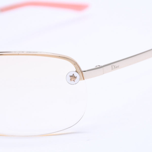 Christian Dior ADIORABLE 5 Half Rim Sunglasses 3YGIJ Size 64□16 115 Silver Yellow Good Condition Used 4a004434