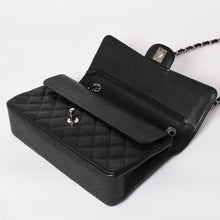 Load image into Gallery viewer, 新品同様 CHANEL シャネル マトラッセ25 ダブルチェーンショルダー ダブルフラップ 14番台 ココマーク キャビアスキン ブラック シルバー金具 中古 4a004468