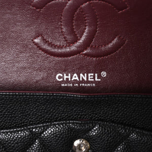 新品同様 CHANEL シャネル マトラッセ25 ダブルチェーンショルダー ダブルフラップ 14番台 ココマーク キャビアスキン ブラック シルバー金具 中古 4a004468