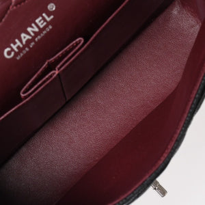 新品同様 CHANEL シャネル マトラッセ25 ダブルチェーンショルダー ダブルフラップ 14番台 ココマーク キャビアスキン ブラック シルバー金具 中古 4a004468