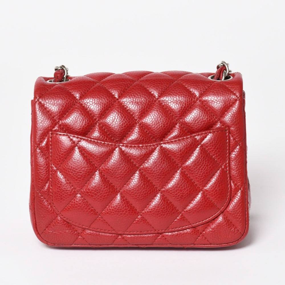 極美品 CHANEL シャネル ミニマトラッセ16 チェーンショルダーバッグ 16番台 キャビアスキン レッド シルバー金具 中古 4a004588