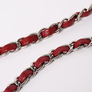 Very Good Condition CHANEL Mini Matelasse 16 Chain Shoulder Bag No. 16 Caviar Skin Red Silver Hardware Used 4a004588